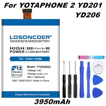 LOSONCOER 3950mAh YT0225023 Pametni Telefon Baterije Za Yotaphone 2 YD201 YD206 Vgrajen Testirajo Nove SanErqi Baterija +Darilo orodja