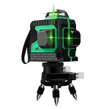 12 Linije 3D Laserski Ravni Ravni Self-Izravnavanje 360 Vodoravno In Navpično Križ Super Močna Zelena Laserska libela Orodja za Dekoracijo