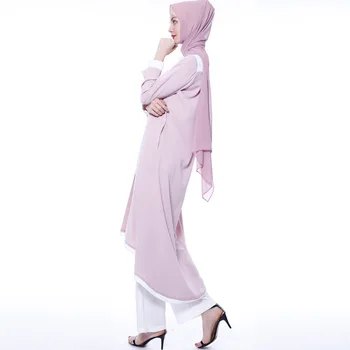 Elegantna Muslimanskih Nastavite Plus Velikost Dolg Rokav Vrh Hlače Bližnjem Vzhodu Ramadana Dubaj Turčija Afriške Arabsko-Islamska Oblačila Dolgo Obleko Burka