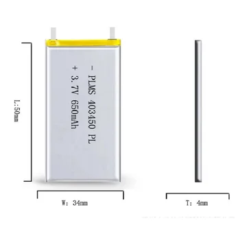 383450 3,7 V 680mAH 403450 PLIB polimer litij-ionska / Litij-ionska baterija za GPS, mp3, mp4 mp5 dvd