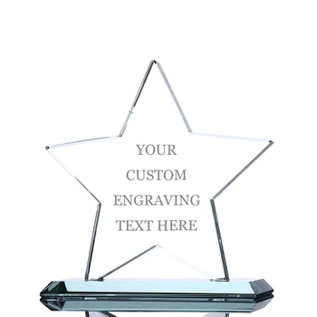 H&D po Meri 6 inch Optični Cut Crystal Star Pokal Nagrade v Bazo Spominek Za Plaketo, Priznanje, Diploma, Spoštovanje