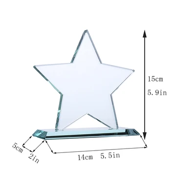 H&D po Meri 6 inch Optični Cut Crystal Star Pokal Nagrade v Bazo Spominek Za Plaketo, Priznanje, Diploma, Spoštovanje