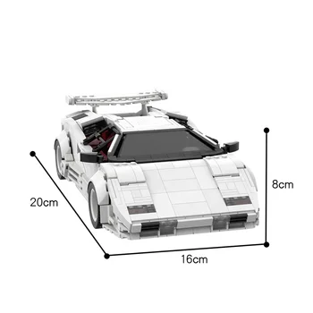 BuildMoc Tech Superšportnega Countach LP5000 QV Hitrost Prvak Mini Avto Model Gradnik Igrača Fant Darilo Združljiv Z blagovnimi Znamkami Avtomobilov