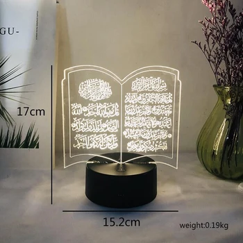 3D Ramadana USB LED Luči Akril Mubarak Muslimanskih Tabela Namizna Svetilka za Domačo Spalnico, dnevno Sobo Muslimanskih Ramadana Okraski Stranka