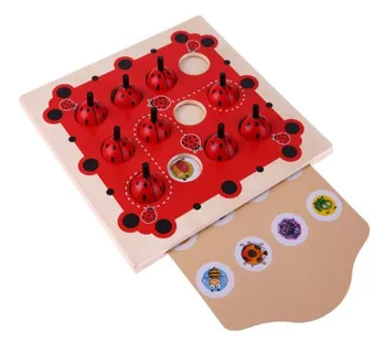 Uganke za otroke, dojenčke montessori možganov dražljivke lesene igrače puzzle pomnilnika ladybugs zgodnje izobraževanje učenje baby namizne igre