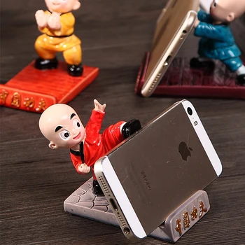 Srčkan Kitajski Kongfu Menih Telefon Stojalo Nosilec Znanja Mobilni Telefon, Držalo za Podporo support Desk Dekor Stojalo za iPhone XiaoMi Huawei Samsung