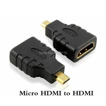 500pcs Mikro HDMI (Tipa D Moški HDMI Tip A Ženski Prekrita Adapter Pretvornik Priključek