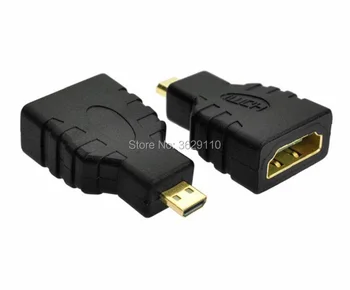 500pcs Mikro HDMI (Tipa D Moški HDMI Tip A Ženski Prekrita Adapter Pretvornik Priključek