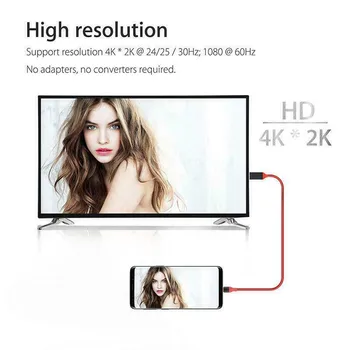USLION Tip C za HDMI in združljiv Kabel USB 3.1 do 4K HD TV Pretvornik Napajalnik Za Macbook Samsung Galaxy S9 USB-C HDMI je združljiv