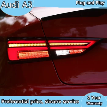 Avto Styling luč rep luči primeru za Audi A3 S3 2013-2016 LED zadnje luči Sedan avto Rep Lučka zadaj prtljažnik, pokrov žarnice