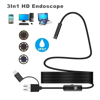 5.5 mm Micro USB Tip-c USB 3-v-1 Računalnik Endoskop Borescope Cev Nepremočljiva USB Pregled Video Kamere Za Android