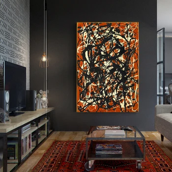 Citon Platno oljno sliko Jacksona Pollocka《Prosti Obliki》Umetnine Plakat Sliko Sodobne Wall Art dekor Doma Dnevna soba Dekoracijo