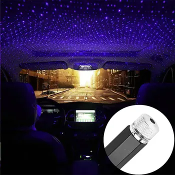 LED Avto Streho Star Noč Svetlobni Projektor Vzdušje Galaxy Lučka USB Dekorativne Svetilke Nastavljiv Več Svetlobnih Učinkov