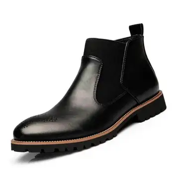 XEK 2019 Moda Priložnostne Oxford Slog Moških Chelsea Škornji Spomladanski Jesenski Zimski Modni Škornji Mens Formalno Obleko Čevlje YYJ36