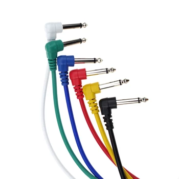 6 Barv, Električna Kitara Učinek Patch Kabel Žice Avdio priključni Kabel Kabel 1/4 Palca TS Moški Vtič 30 cm