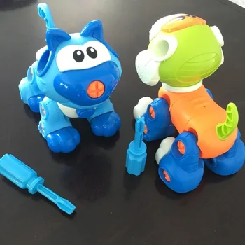 Zgodnje Učenje, Izobraževanje DIY Vijak Matica Skupine Nameščeni Plastični 3d Puzzle Razstavljanja psov, mačk Otroci Igrače za Otroke Jigsaw