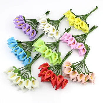HUADODO 144pcs Mini Peno Calla Umetno Cvetje PE Lily cvet za Scrapbooking Ročno DIY Venci Dekoracijo