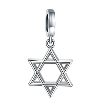 SG 925 sterling silver fashion star Šest judaica Judovske kroglice čarobne gumbe za ženske, ki se prilega originalni Evropi zapestnice nakit, izdelava