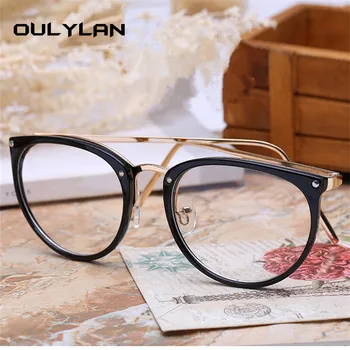 Oulylan Moda Cat Eye Glasses Okvir Ženske Pregleden Optična Očala Letnik Kovinski Okvir Predpisovanje Očal Okvir