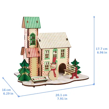 Pozimi Božično Drevo Snežaka DIY 3D Lesene Puzzle Woodcraft Montažo Komplet za Rezanje Lesa, Igrače Za Božično Darilo 3122