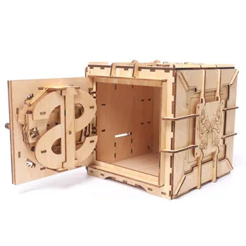Ustvarjalno Darilo Geslo Polje DIY Lesenih za Mehanski Prenos Modela Sestavljanje Puzzle Igrača Presenečenje Darilo Zbirateljske Igrača