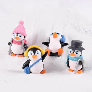 Pozimi Pingvin Miniaturne figurice Mini Božič Številke doma dekoracijo kawaii DIY Pravljice, Vrtni okraski Smolo obrti otroci igrače