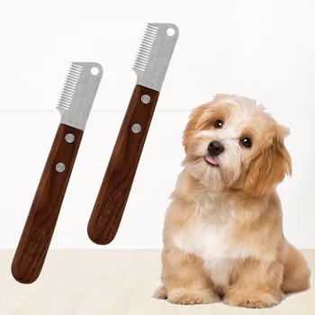 Pes odstranjevanje Dlak nož Oreh Materiala Pes-posebna nega orodja hišne potrebščine za britje, česanje Psa dodatki 1Pcs