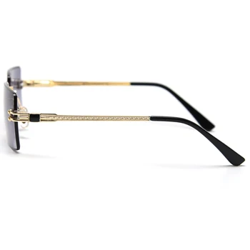 Peekaboo moški kvadratnih ženska sončna očala rimless 2021 poletje visoke kakovosti pravokotne očala za moške zlato framless uv400
