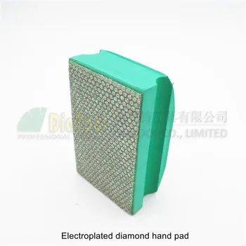 DIATOOL 1pc Pikčasto Electroplated Diamond Ročno Poliranje Pad 90X55MM Trde Pene, ki je podprta s Strani Brušenje Pad