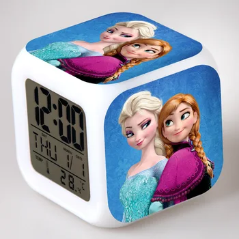 Disney Zamrznjene Kraljica Anna je Barvita Alarm Ura LED Square Ura otroške Ustvarjalne, Digitalna Ura, Božična Darila, ki bremenijo