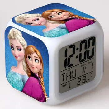 Disney Zamrznjene Kraljica Anna je Barvita Alarm Ura LED Square Ura otroške Ustvarjalne, Digitalna Ura, Božična Darila, ki bremenijo