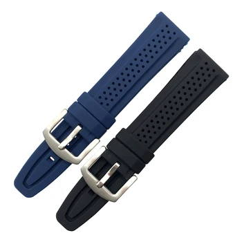 Luksuzni moških black watchband 22 mm silikonske gume watch pasu pasu Za OZNAKO trak CARRER za Heuer sponke Pogon Timer
