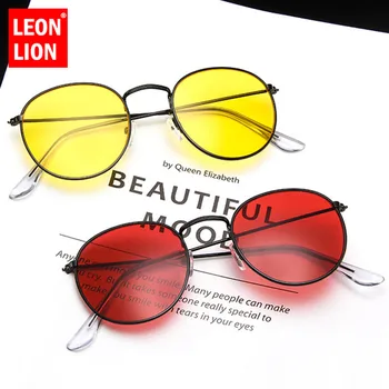 LeonLion Okrogla Sončna Očala Ženske 2021 Visoke Kakovosti Ogledalo Vintage Sončna Očala Ženske Očala Blagovne Znamke Oblikovalec Oculos De Sol Feminino