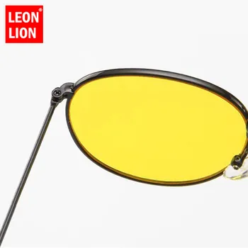 LeonLion Okrogla Sončna Očala Ženske 2021 Visoke Kakovosti Ogledalo Vintage Sončna Očala Ženske Očala Blagovne Znamke Oblikovalec Oculos De Sol Feminino