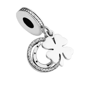 Lep Srečen Dan Jasno CZ Kristali Amuleti za Zapestnice & Bangles DIY Nakit za Ženske 925 Sterling Srebro čarobne gumbe za Nakit, Izdelava