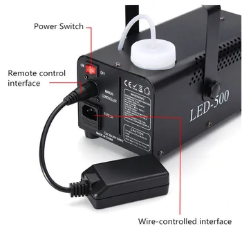 Nadzor inalámbrico LED 500W máquina de humo RGB Barvni LED máquina de niebla LED generador de niebla par escenario eyector de h