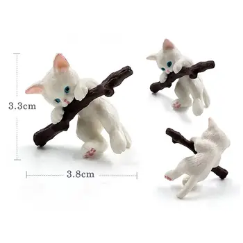 10pcs/set Igranje Mačka Figur Miniaturni Veren Mucek Živali Dekoracijo Mini Pravljice Vrt, Risanka Kip Obrti Doma Avto Deco