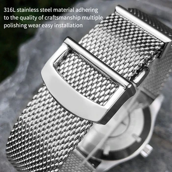 Visoko Kakovostnega Nerjavečega Jekla Watchband 20 mm, 22 mm, Primerna za IWC Big Pilot Portfino Znamke ⅹⅷ Watch Trak Solid Silver Manžeta