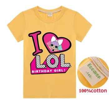 L. O. L. presenečenje ! Moda Za Dekleta Majice Princesa Tiskanja Lepa Risanka Priložnostne Majice Dekle Krog Vratu Kratkimi Rokavi Dekliška Vrhovi