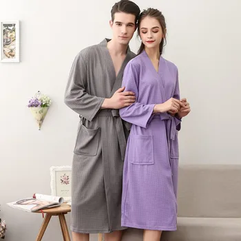 5 Star Hotel Ljubimec Kimono kopalni plašč Plus Velikost Kopeli Haljo Mens Vaflji Halje za Ženske Dolgo Hišna Obleke Sleepwear haljo feminino