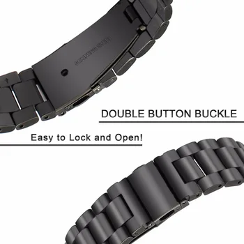 18 mm 20 mm, 22 mm, iz Nerjavnega Jekla Watch Pasu Trak Za Samsung Prestavi S2 S3 pametno gledati Povezavo zapestnica črna za Samsung Prestavi S2