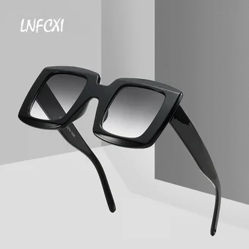 LNFCXI Nov Kvadratni Oversize Modnih Odtenkih za Ženske, Retro sončna Očala Ženske Posameznih Roza Okvirju sončna Očala Moških UV400