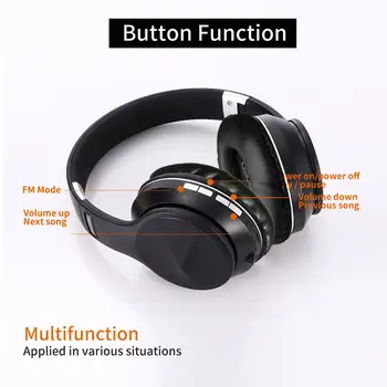 Tourya B4 Bluetooth Slušalke Brezžične Slušalke Slušalke Slušalke Z Mikrofonom Bas Stereo Podpira TF Kartice Za PC, Pametni telefon glasbe