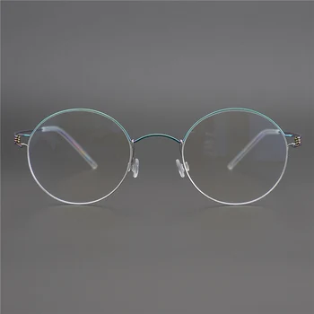 Platišča Iz Titana Očala 2020 Št Vijak Očala Na Recept Očala Okvir Moški Ženske Krog Kratkovidnost Optični Korejski Očal Okvir Moški