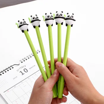 24 Kos Lepe Risanke Panda Tiskovine Nevtralno Pero Ustvarjalne Plastičnih Vodnjak Črno Pero Študent Dobave kawaii šolske potrebščine