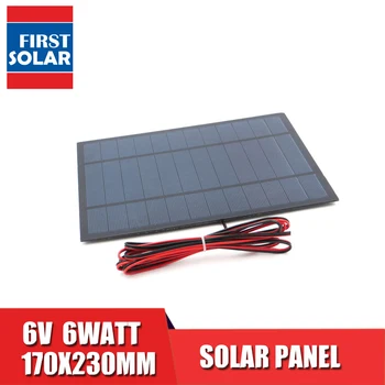 6VDC 6Watt Podaljša žice solarnimi Polikristalni Silicij DIY Polnilnik Modul Mini Sončne Celice žice igrača