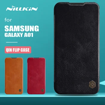 Nillkin Qin Flip Usnjena torbica Za Samsung Galaxy A01 A21 A41 A31 Luksuzni Reža za Kartico Zadnji Pokrovček za Galaxy A71 5G Telefon Vrečko M21