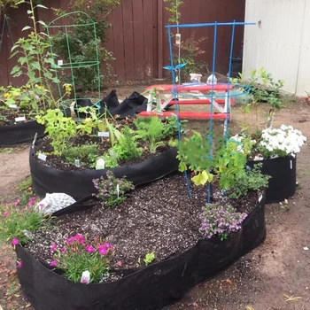 1pcs Tkanine Postavljeno Vrt Posteljo Square Garden Cvet, ki Raste Vrečko Rastlinskih Sajenje Vrečko Planter Lonec z Ročaji za Rastline Cvet