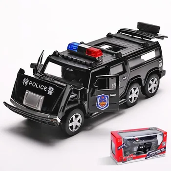 17 CM 1:32 Obsega Kovinske Zlitine Klasično Policijsko Hummer SUV terenska Auto Avto Model Potegnite nazaj Model Diecast Vozila, Igrače Za Otroke