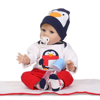 NPK 22-palčni 55 cm, silikonski prerojeni lutke na debelo veren baby fantje novorojenčka moda lutka Božično darilo